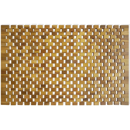 Tapis de salle de bain Bois d'acacia 80 x 50 cm Mosaïque - Imagem 2