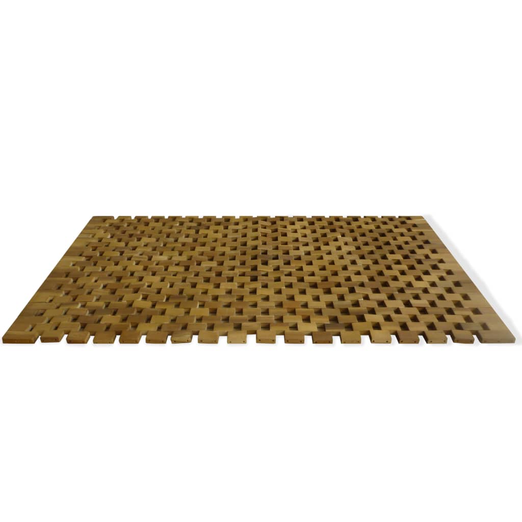 Tapis de salle de bain Bois d'acacia 80 x 50 cm Mosaïque - Imagem 3