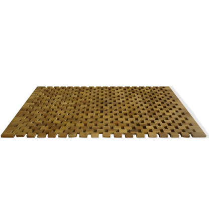 Tapis de salle de bain Bois d'acacia 80 x 50 cm Mosaïque - Imagem 3
