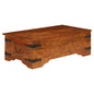 Table basse Bois d'acacia solide avec finition miel 110x55x35cm - Imagem 1