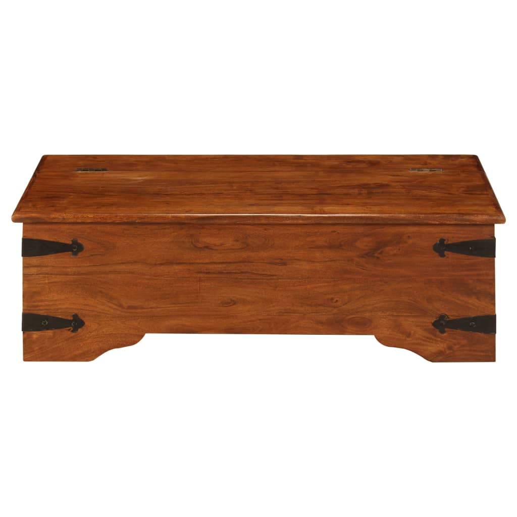 Table basse Bois d'acacia solide avec finition miel 110x55x35cm - Imagem 2