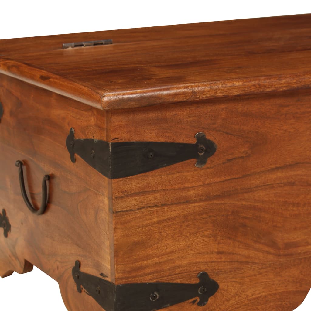 Table basse Bois d'acacia solide avec finition miel 110x55x35cm - Imagem 5