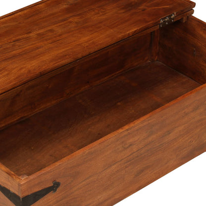 Table basse Bois d'acacia solide avec finition miel 110x55x35cm - Imagem 7