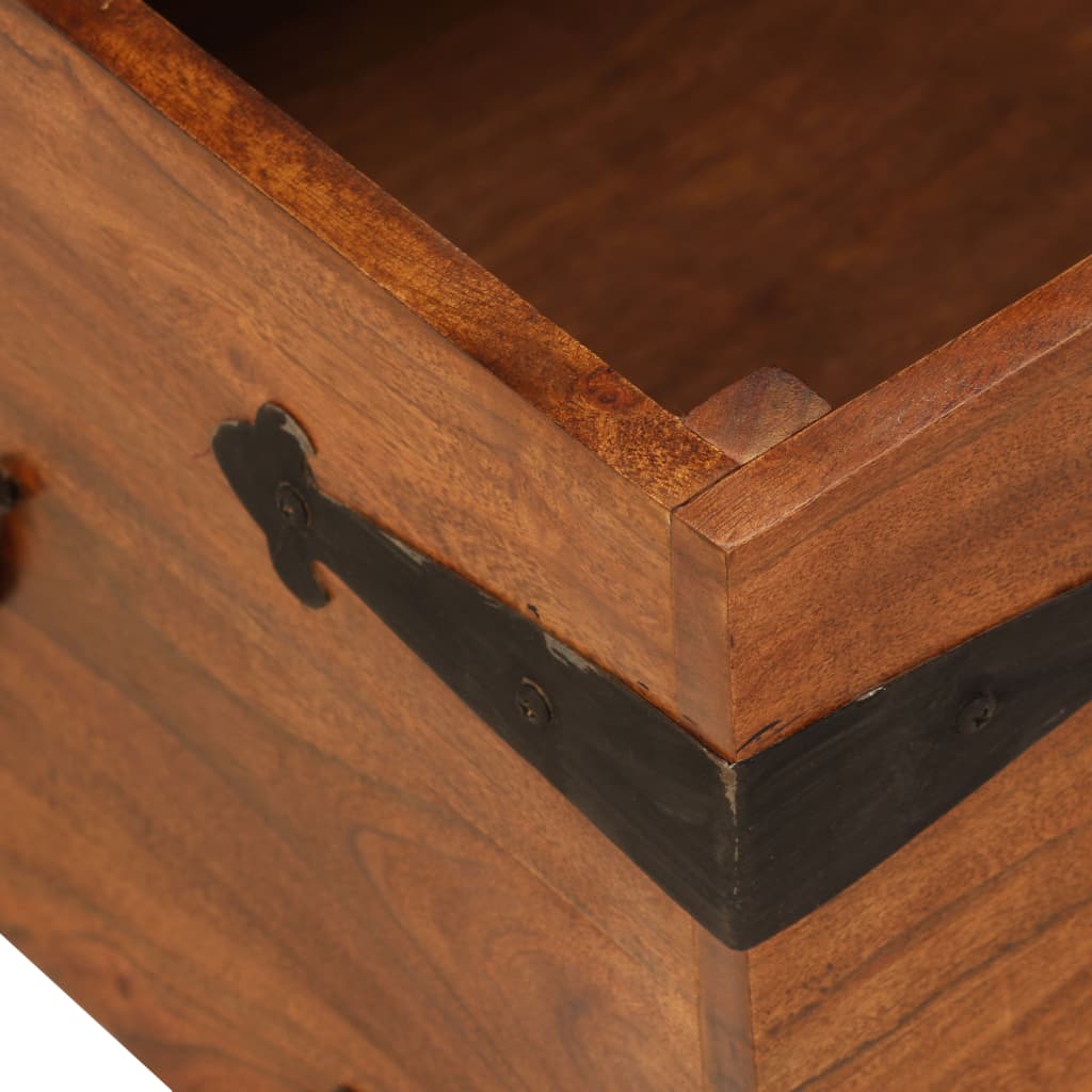 Table basse Bois d'acacia solide avec finition miel 110x55x35cm - Imagem 8