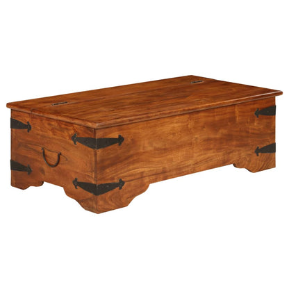 Table basse Bois d'acacia solide avec finition miel 110x55x35cm - Imagem 10