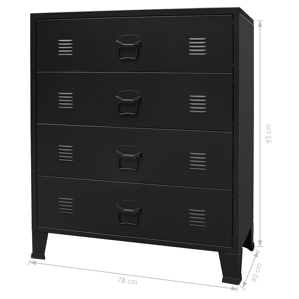 Commode à tiroirs Métal Style Industriel 78x40x93 cm - Imagem 11