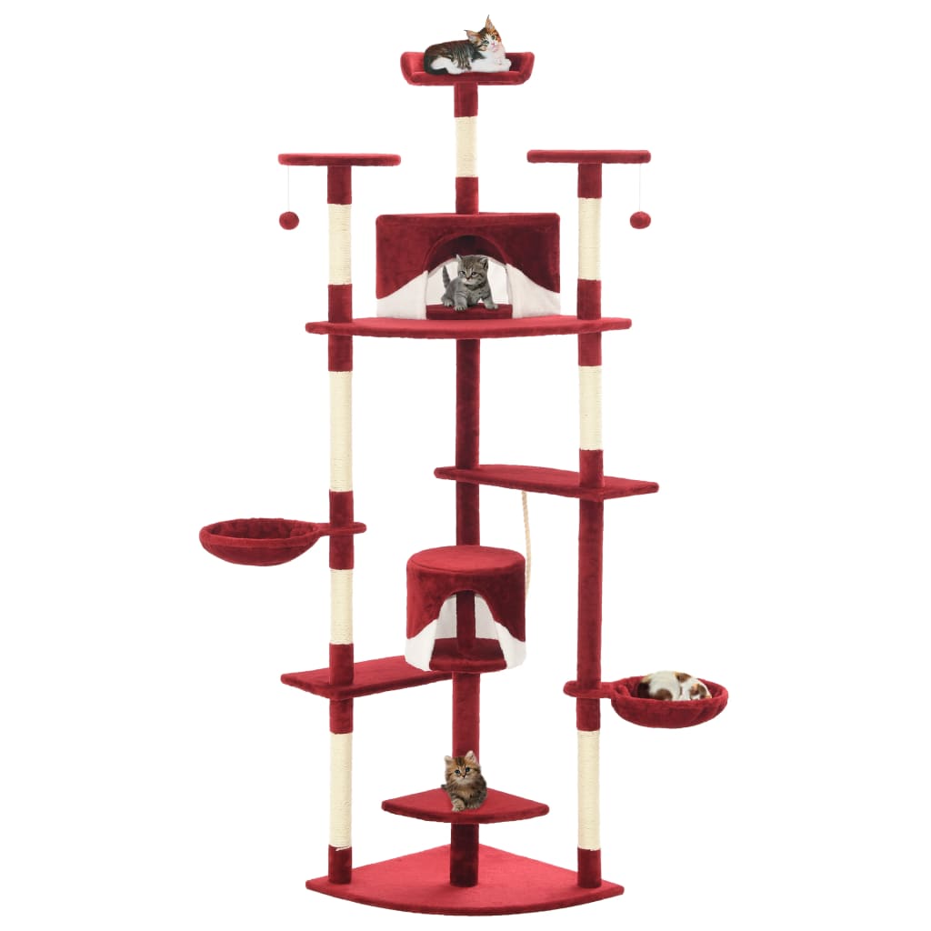Arbre à chat avec griffoirs en sisal clair 180 cm - Sensuri Maison
