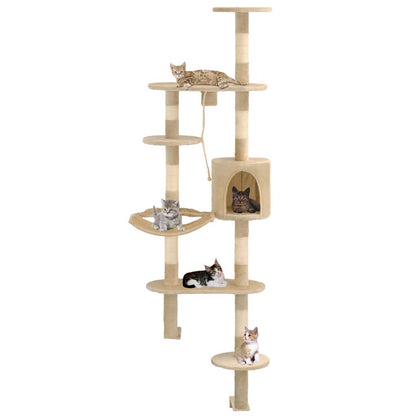 Arbre à chat avec griffoirs en sisal Montage mural 194 cm - Imagem 1