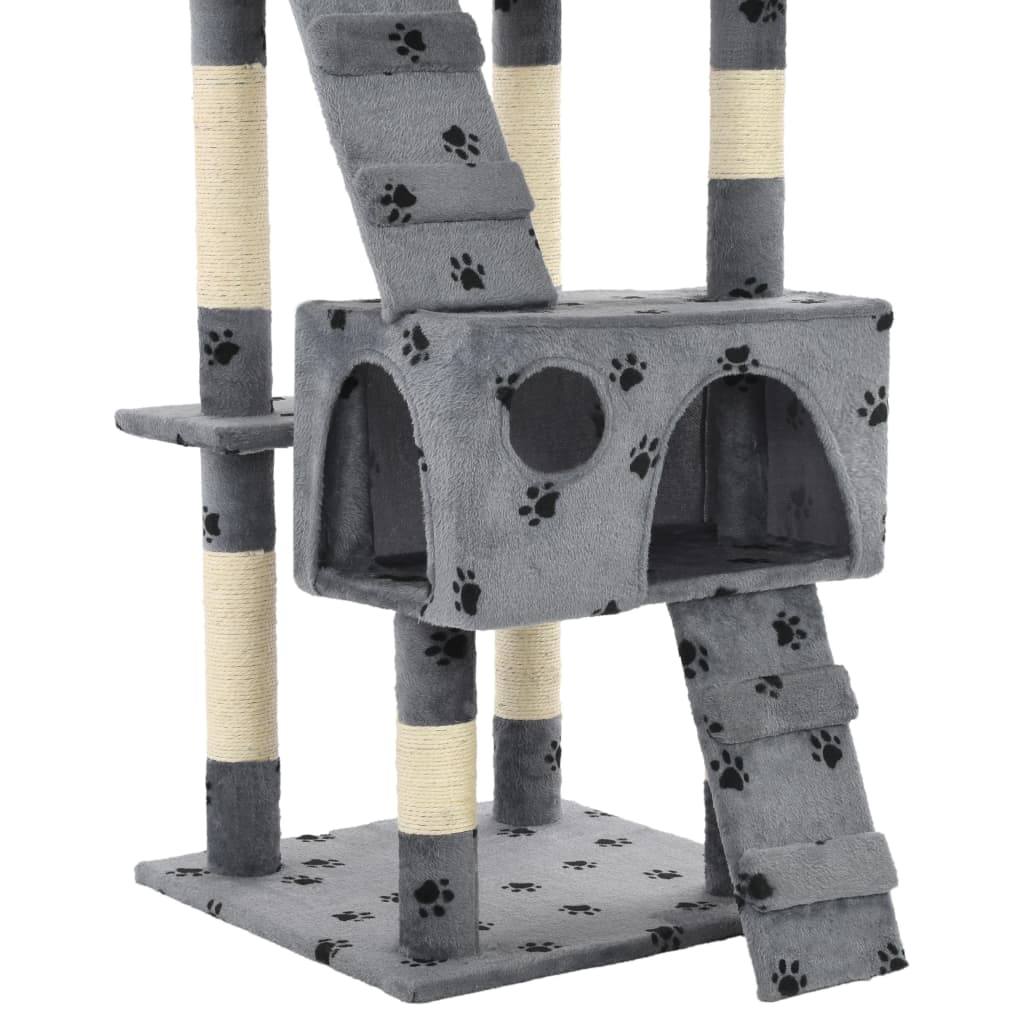 Arbre à chat et griffoirs en sisal 170 cm  Motif de pattes - Imagem 14