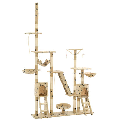 Arbre à chat et griffoirs 230-250 cm Empreintes de pattes - Imagem 1