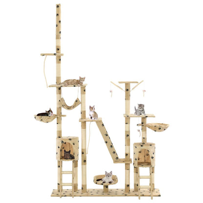 Arbre à chat et griffoirs 230-250 cm Empreintes de pattes - Imagem 2