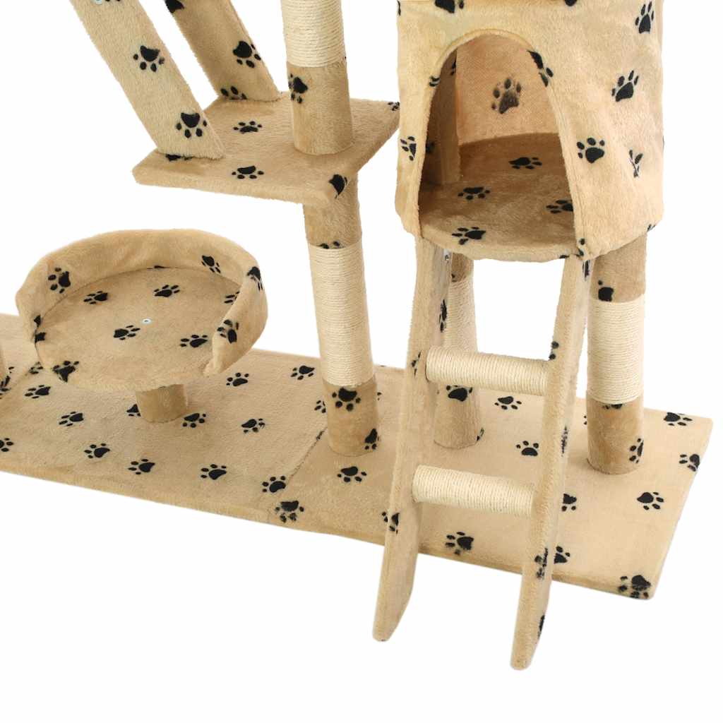 Arbre à chat et griffoirs 230-250 cm Empreintes de pattes - Imagem 7