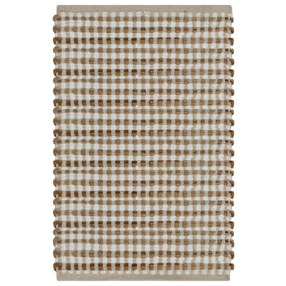 Tapis de salle de bain tissés à la main Naturel et blanc - Imagem 2