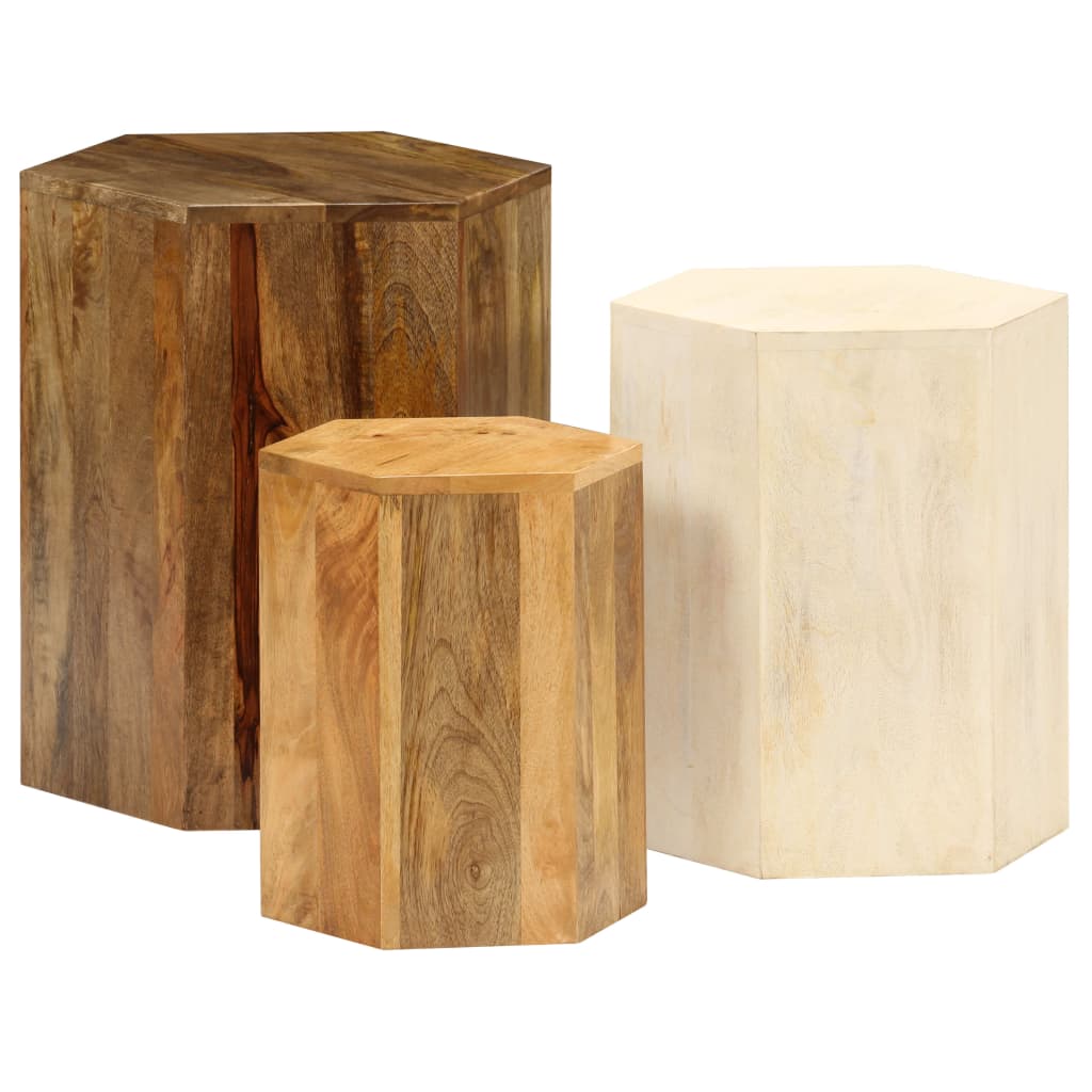 Ensemble de table basse 3 pcs Bois de manguier massif - Imagem 2