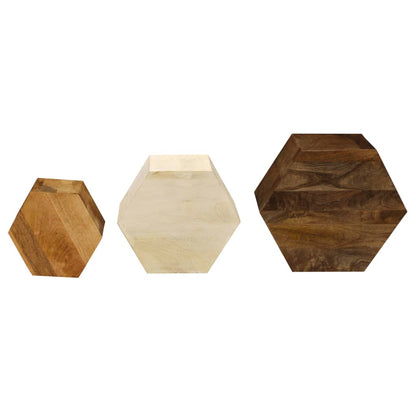 Ensemble de table basse 3 pcs Bois de manguier massif - Imagem 4