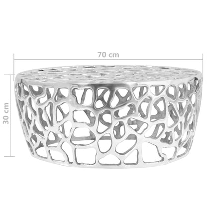 Table basse Aluminium moulé 70x30 cm Argenté - Imagem 6