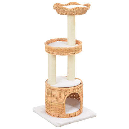 Arbre à chat en bois de saule & sisal naturel — design élégant - Imagem 1