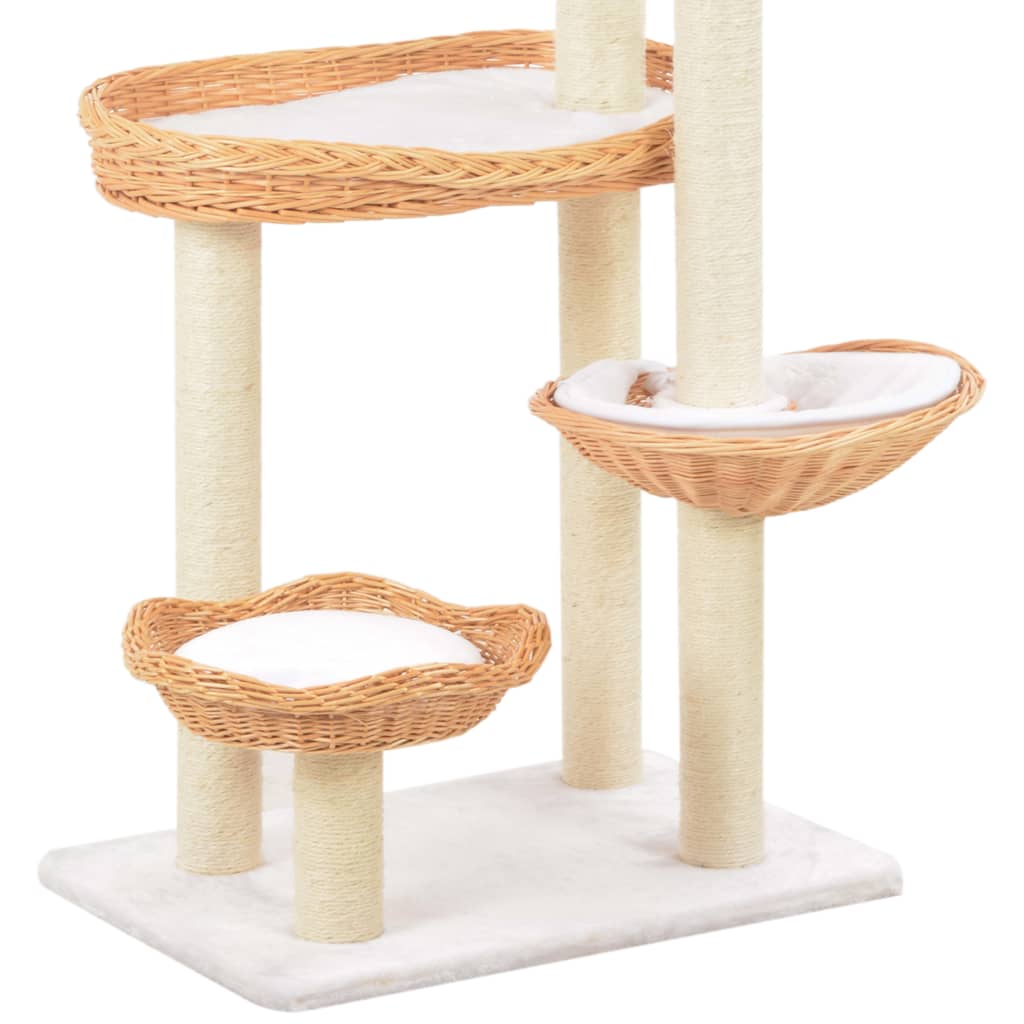 Arbre à chat avec griffoir en sisal Naturel Bois de saule - Imagem 5