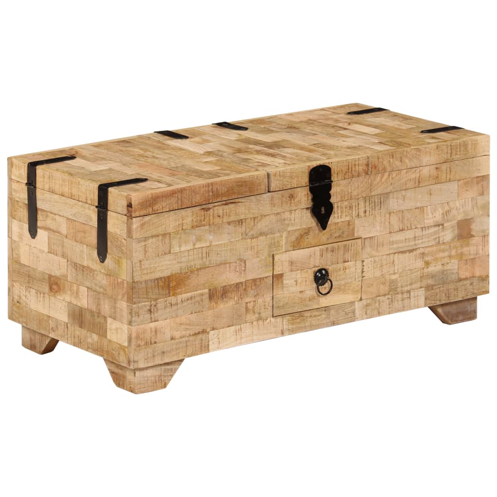 Table basse Bois de manguier massif 80x40x35 cm - Imagem 1