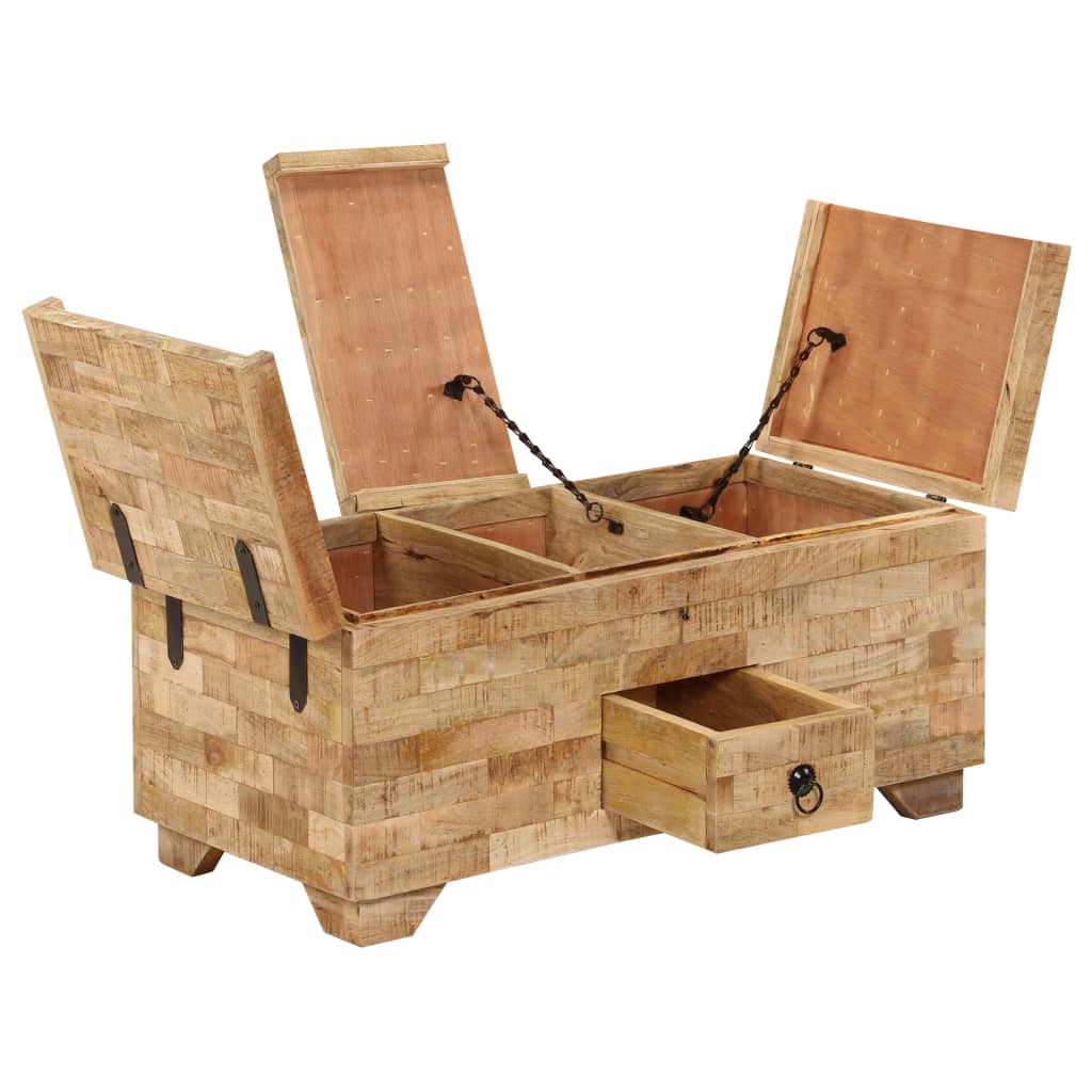 Table basse Bois de manguier massif 80x40x35 cm - Imagem 2