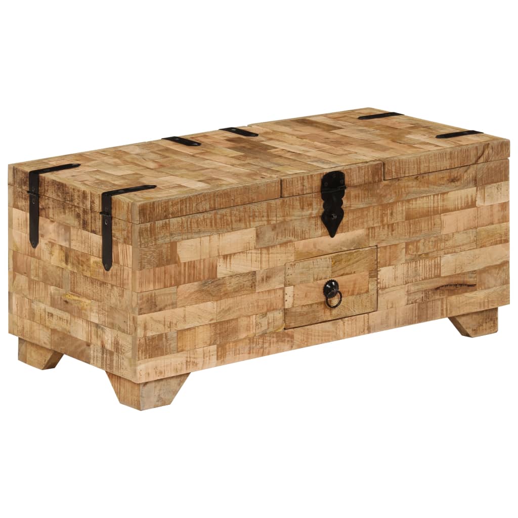 Table basse Bois de manguier massif 80x40x35 cm - Imagem 12