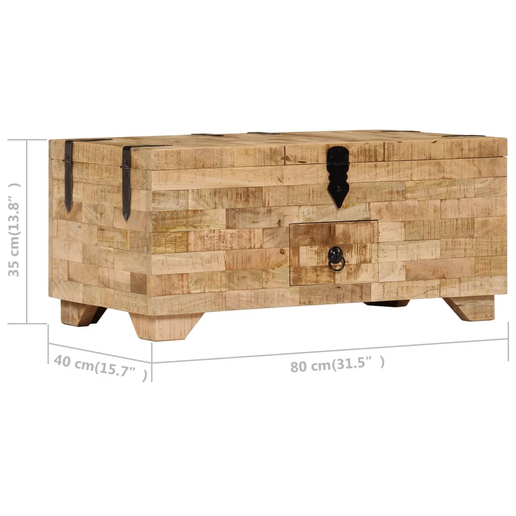 Table basse Bois de manguier massif 80x40x35 cm - Imagem 10