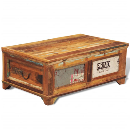 Table basse avec espace de rangement vintage Bois recyclé - Imagem 3