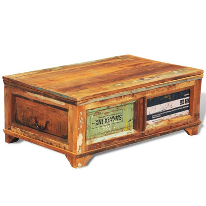 Table basse avec espace de rangement vintage Bois recyclé - Imagem 4