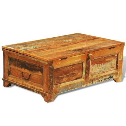 Table basse avec espace de rangement vintage Bois recyclé - Imagem 6