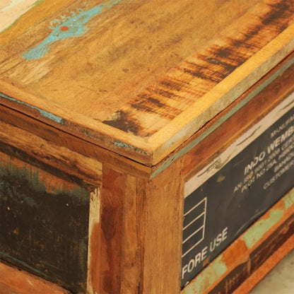 Table basse avec espace de rangement vintage Bois recyclé - Imagem 7