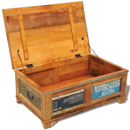 Table basse avec espace de rangement vintage Bois recyclé - Imagem 10