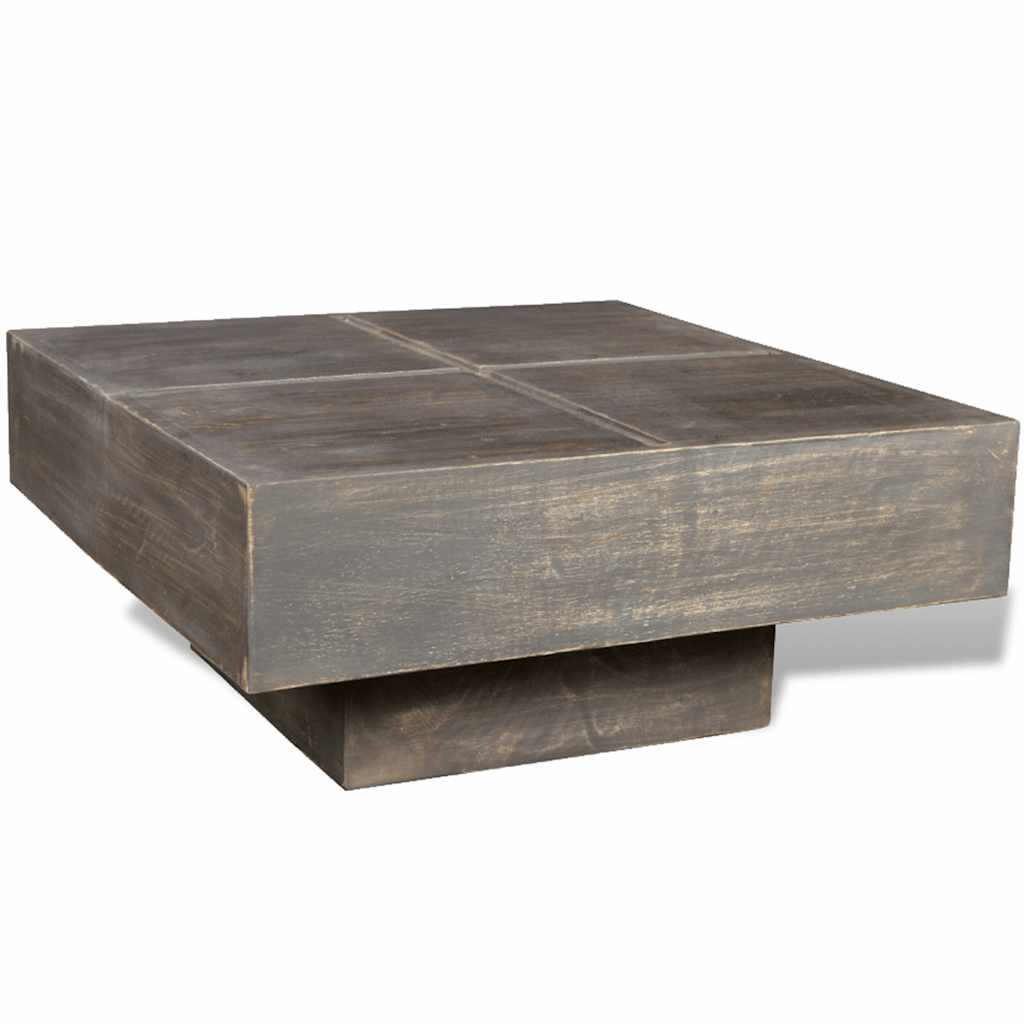 Table basse carrée Marron foncé Bois massif de manguier - Imagem 1