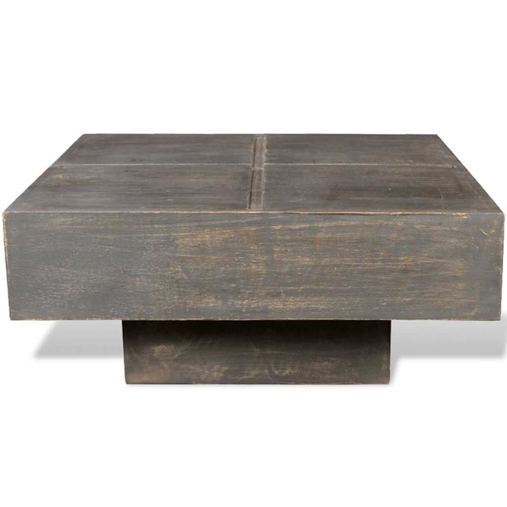 Table basse carrée Marron foncé Bois massif de manguier - Imagem 2