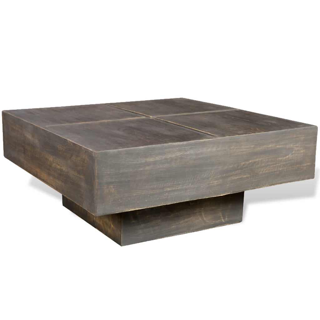 Table basse carrée Marron foncé Bois massif de manguier - Imagem 3