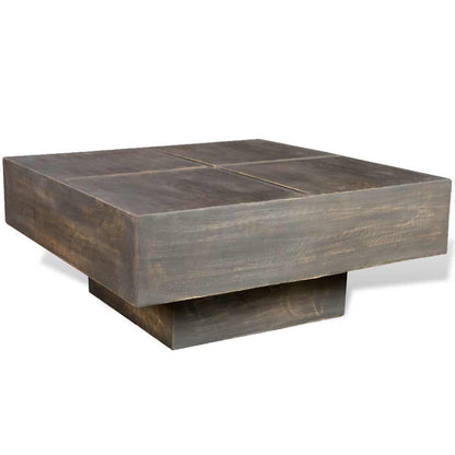 Table basse carrée Marron foncé Bois massif de manguier - Imagem 3
