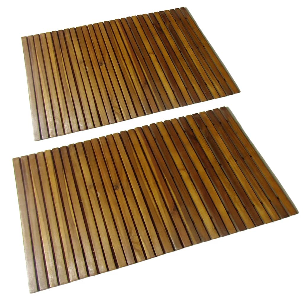 Tapis de bain 2 pcs Acacia 80x50 cm - Imagem 1