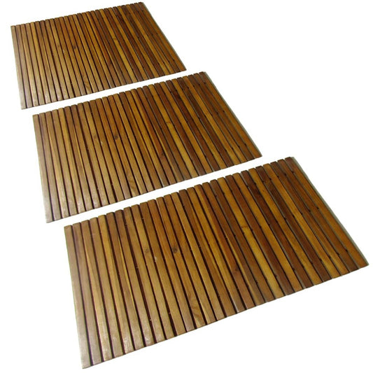 Tapis de bain en acacia 3 pcs - Imagem 1