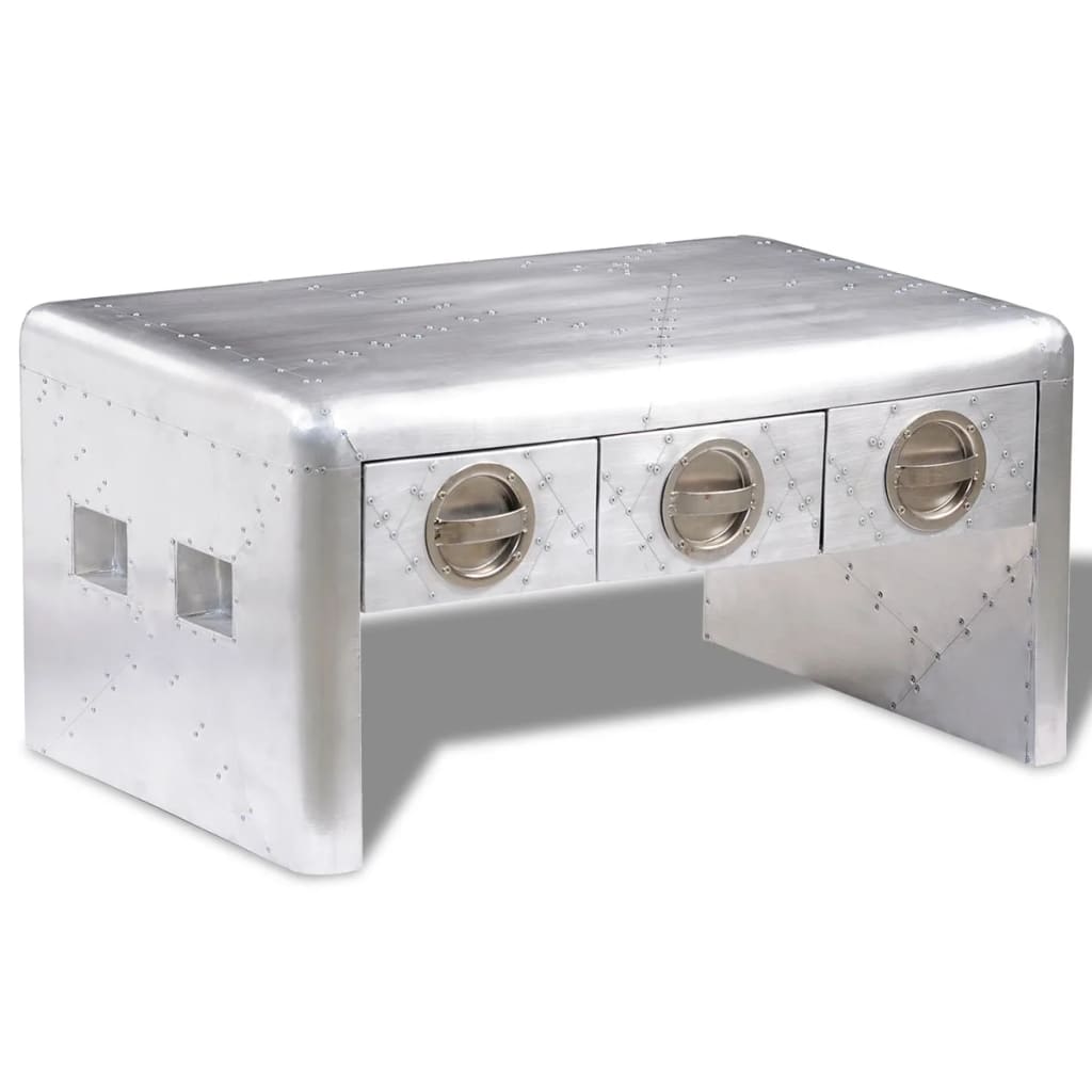 Table basse 3 tiroirs vintage Style d'aviation - Imagem 1