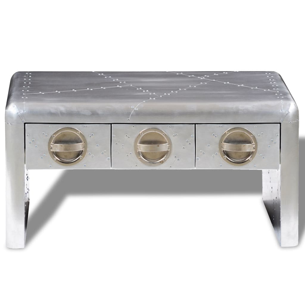 Table basse 3 tiroirs vintage Style d'aviation - Imagem 2