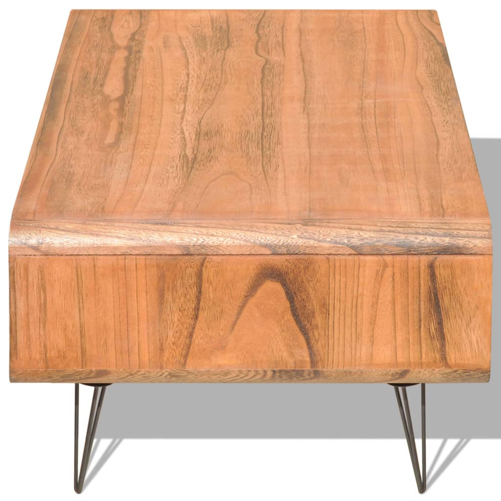 Table basse 90x55,5x38,5 cm Bois solide de Paulownia Marron - Imagem 3