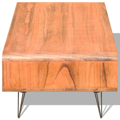 Table basse 90x55,5x38,5 cm Bois solide de Paulownia Marron - Imagem 3