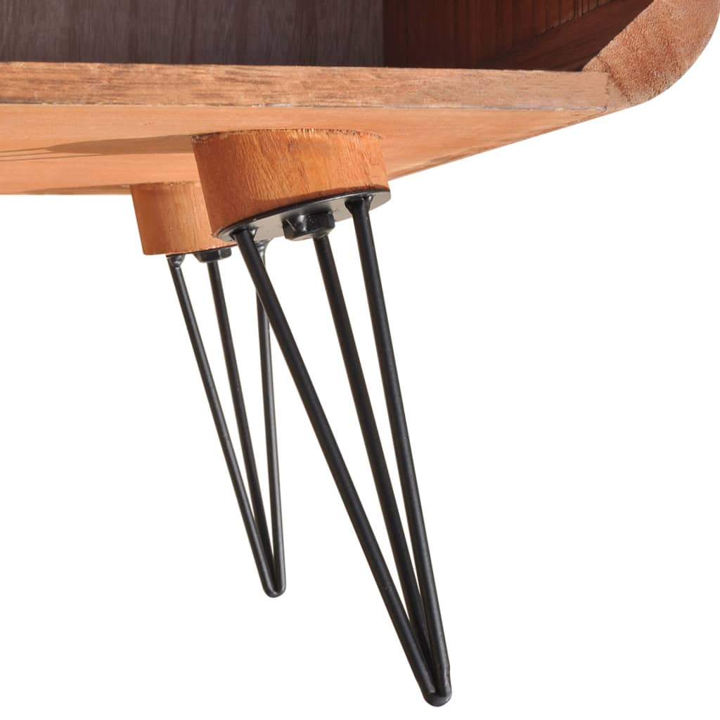 Table basse 90x55,5x38,5 cm Bois solide de Paulownia Marron - Imagem 5