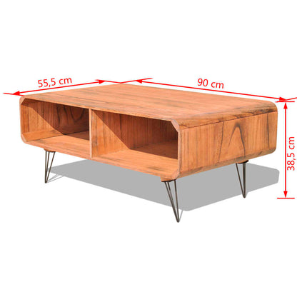 Table basse 90x55,5x38,5 cm Bois solide de Paulownia Marron - Imagem 6