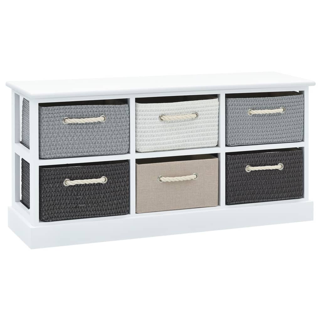 Banc de rangement 6 tiroirs Bois - Imagem 1