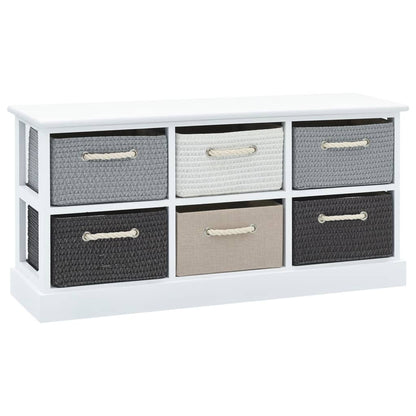 Banc de rangement 6 tiroirs Bois - Imagem 1
