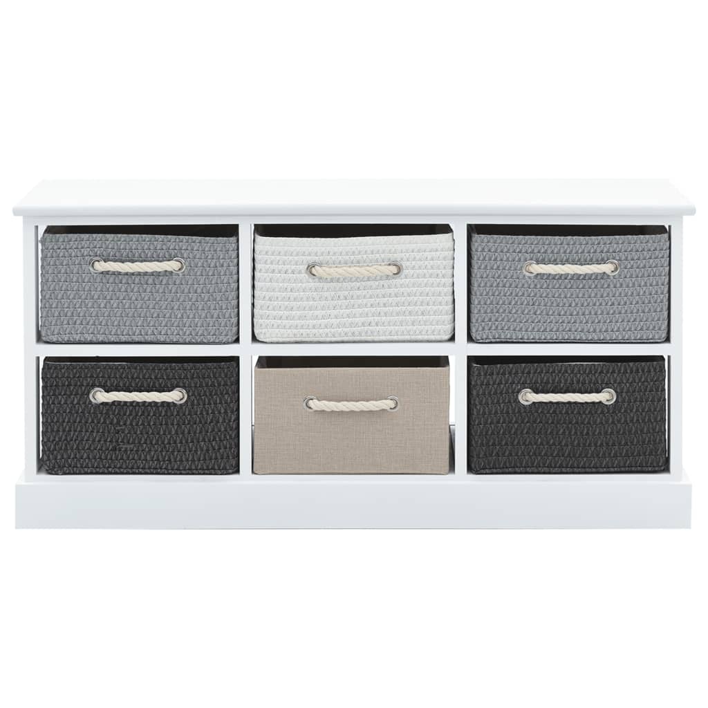Banc de rangement 6 tiroirs Bois - Imagem 3