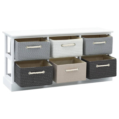 Banc de rangement 6 tiroirs Bois - Imagem 4