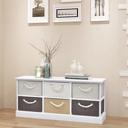 Banc de rangement 6 tiroirs Bois - Imagem 2