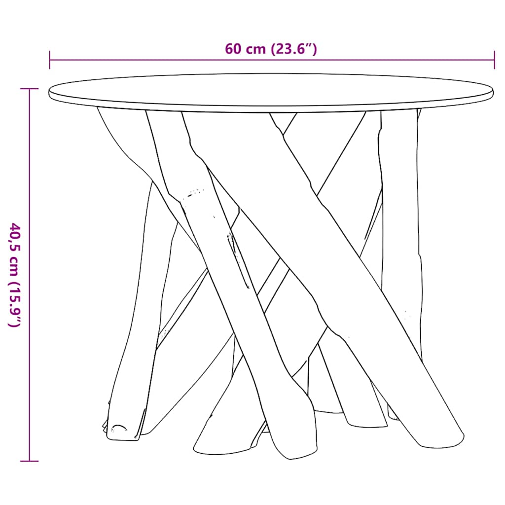 Table basse Bois flottant de teck massif 60 cm - Imagem 7