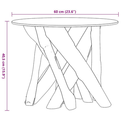 Table basse Bois flottant de teck massif 60 cm - Imagem 7